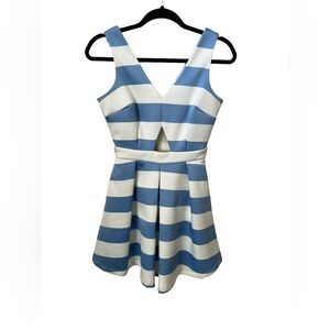 GIANNI BINI White and Blue Stripped Dress Size XS